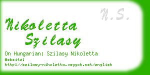 nikoletta szilasy business card